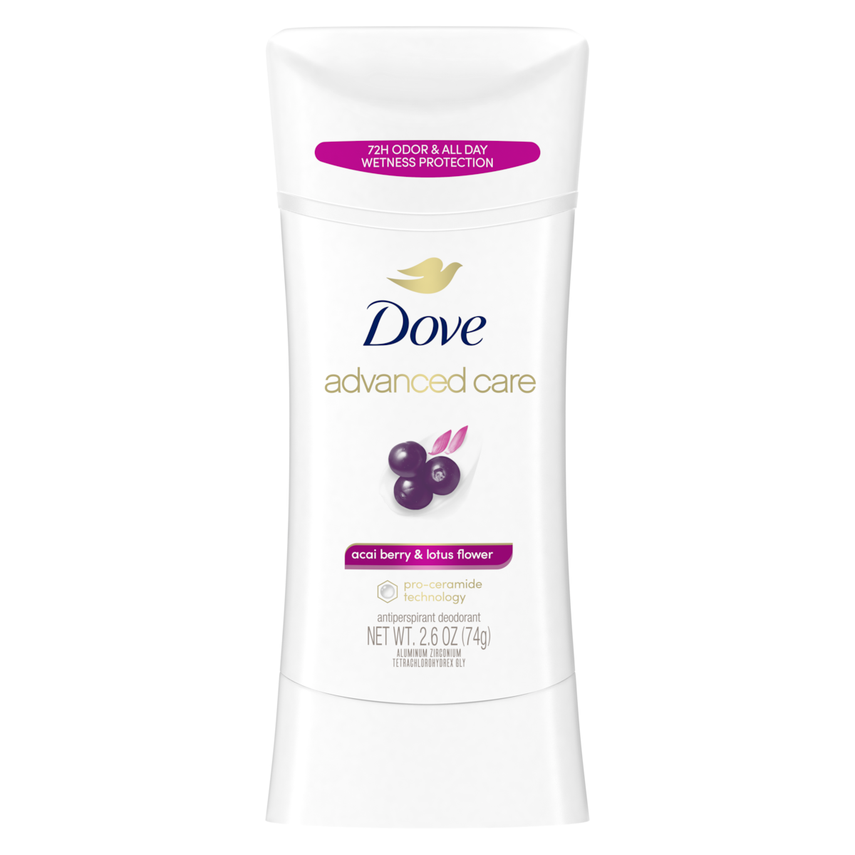 Dove - Advanced Care - Acai Berry & Lotus Flower - Antiperspirant Stick - 2.60 oz (76gm)