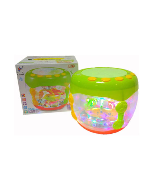 Musical Flash Fish Rotating Drum Toy for Kids