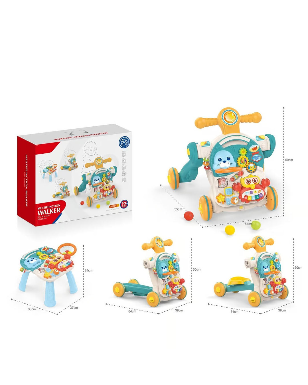 Huanger 4 in 1 First Step Baby Activity Walker HE0826 for Babies