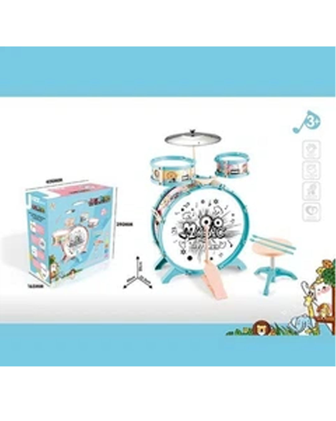 Children Music Toy Macaron Plastic Jazz Drum