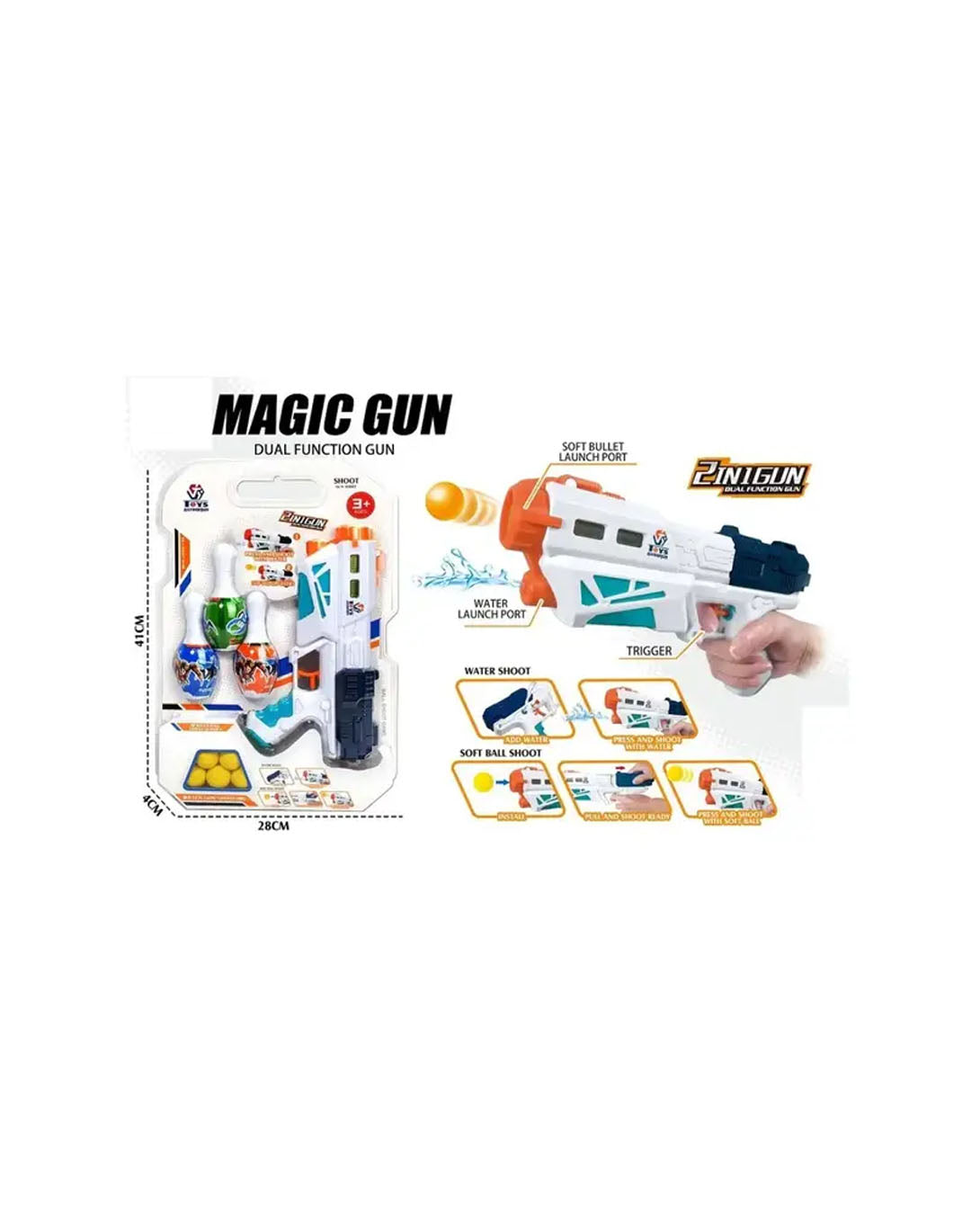 2-in-1 Transforming Magic Gun Set for Kids