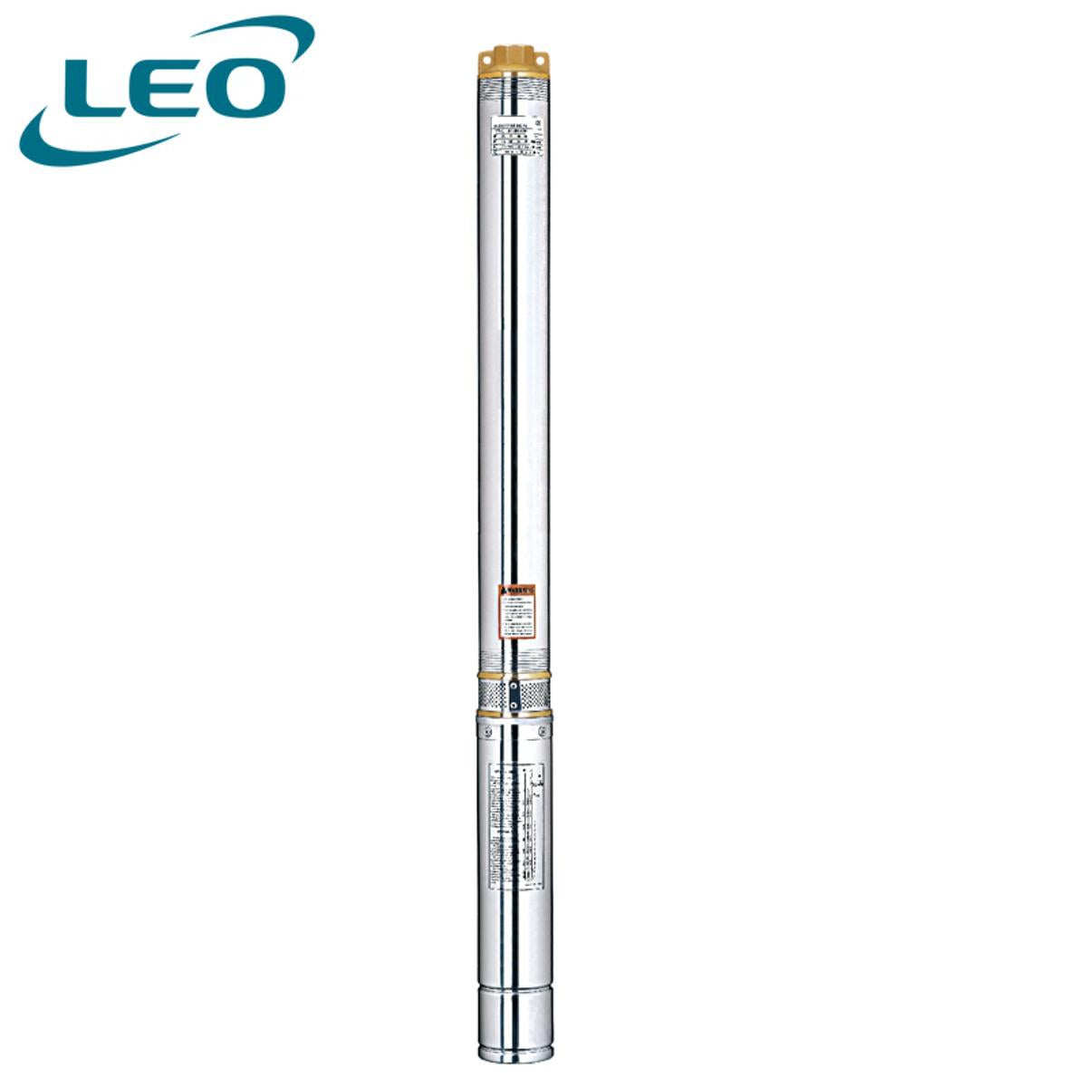 LEO - 4XRM-3-13-0.75 - 750 W - 1 HP Stainless Steel Clean Water Deep Well - Bore Hole Submersible Pump With Controller- European STANDARD
