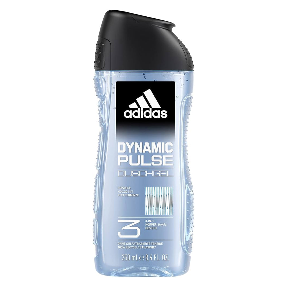 Adidas - Shower Gel - Dynamic Pulse - Vivifying - Fresh & Woody - 3in1 - Body Hair & Face - 250ml