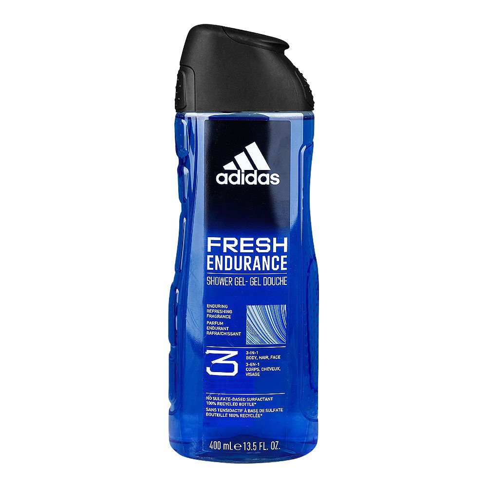 Adidas - Shower Gel - Fresh Endurance - Refreshing Fragrance 3in1 - Body Hair & Face - 400ml