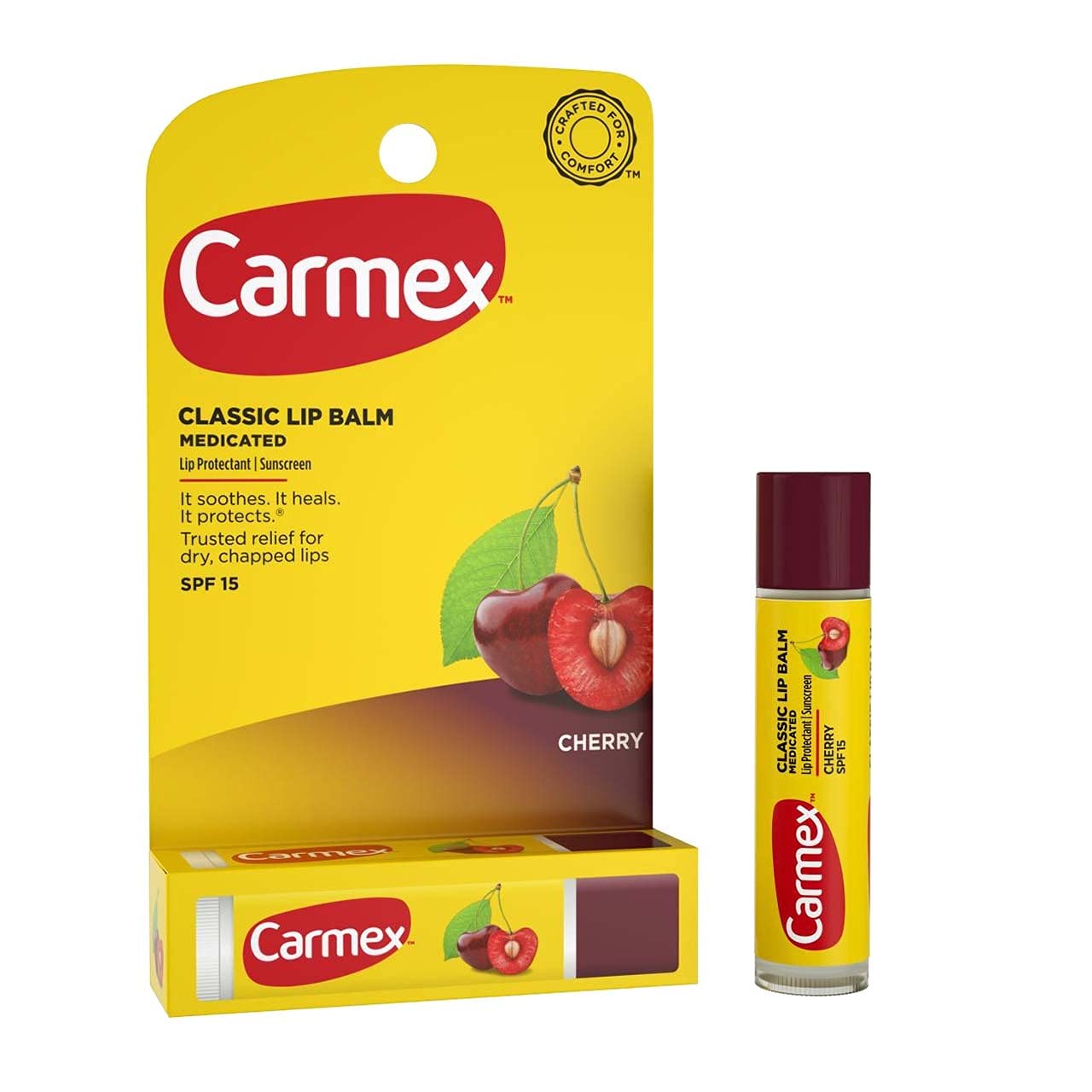 Carmex - Daily Care - Cherry Flavor - Moisturizing Lip Balm Stick - SPF 15 - 4.25G