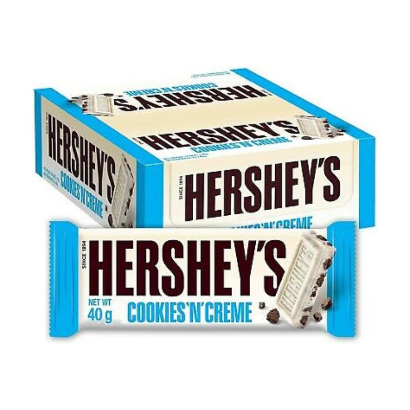 HERSHEY'S COOKIES 'N' CREME - Chocolate Bar - 40 GM - 24ct per Pack