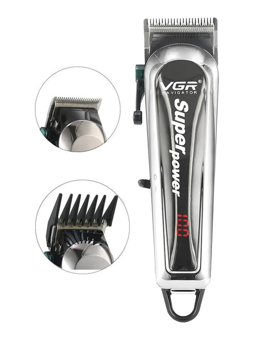 Professional Hair Clipper & Trimmer with 2000mAh Battery - Silver