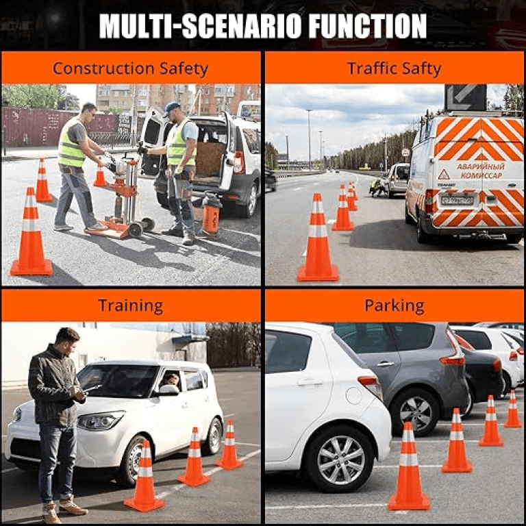 Traffic Cones - 18" - Flexible & Non-Breakable - Made In Pakistan