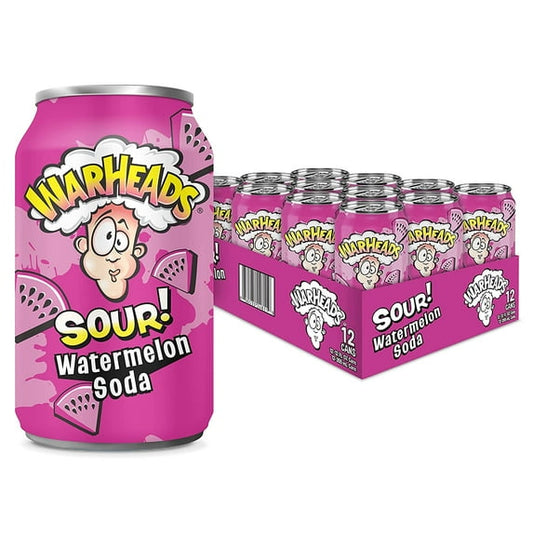 WARHEADS - SOUR Water Melon Soda - 355ml - 12fl oz Can - Qtn / 12 Each