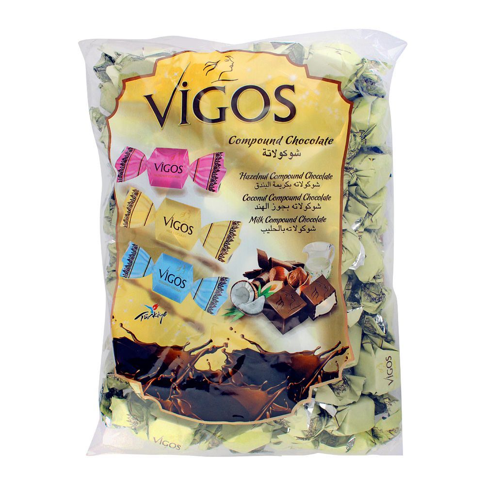 Vigos - Compound Chocolate - Milk - Candies Pouch - 1000g (1 KG)