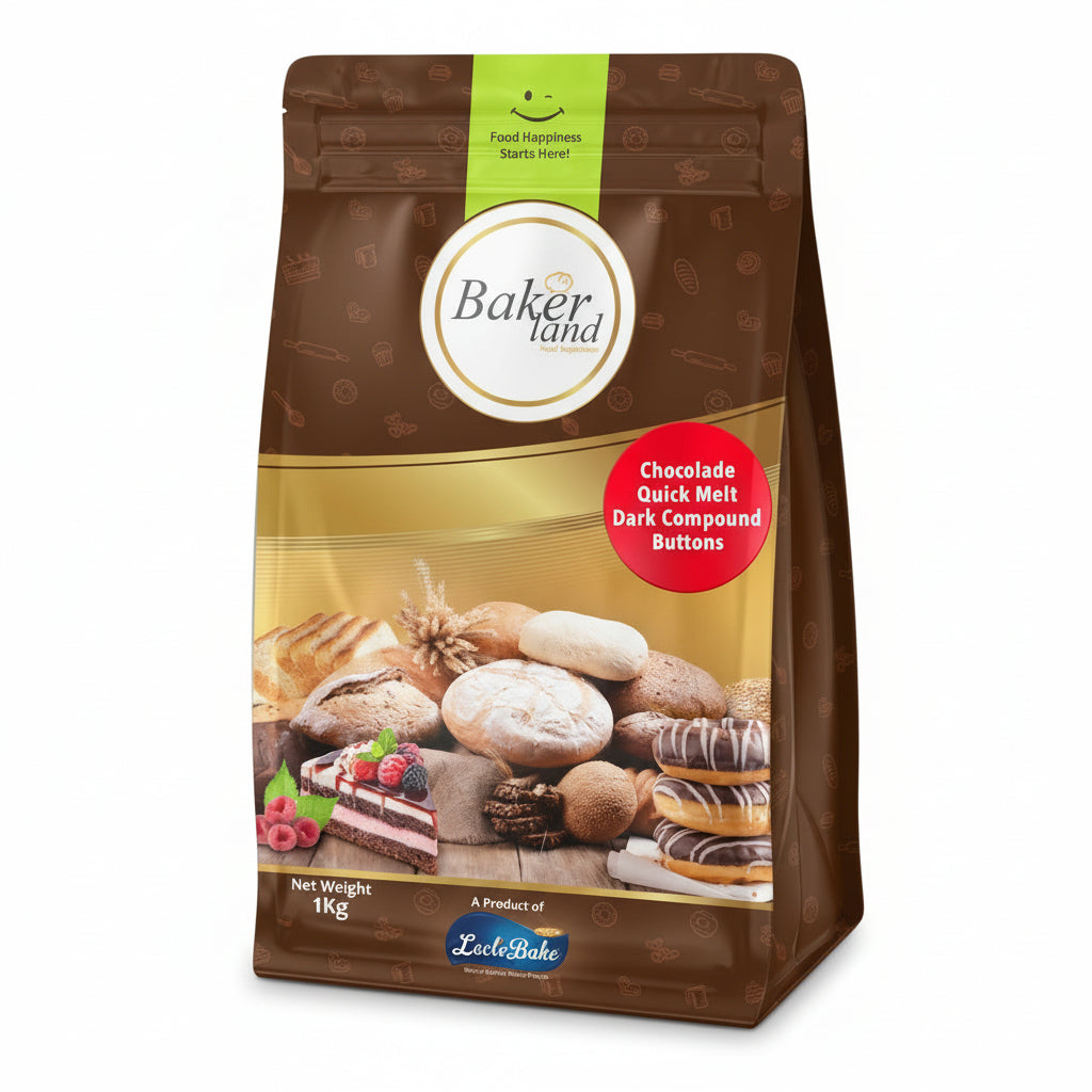 Lactobake - Baker land - Chocolate Buttons - Chocolade Dark Compound Buttons - 1 KG