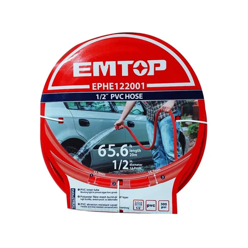 Emtop - 1/2" Pvc Hose- Model - EPHE122001