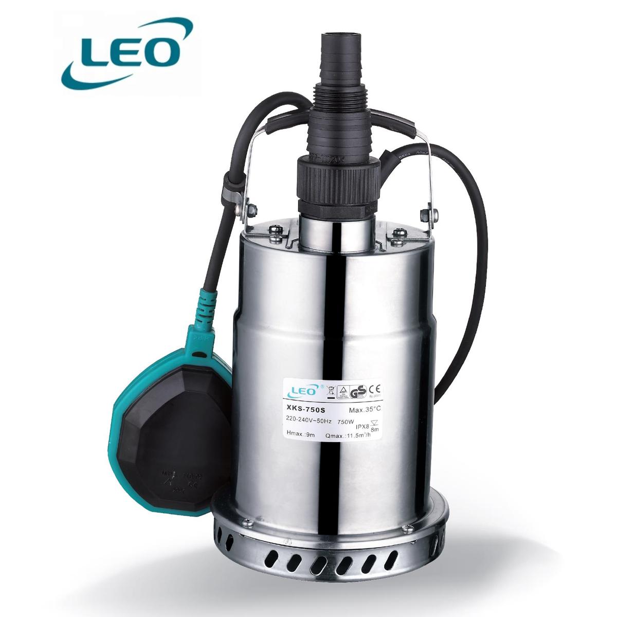 LEO - XKS-400S - 400 W - 0.5 HP Stainless Steel Clean Water Submersible Pump With FLOAT SWITCH FOR AUTOMATIC OPERATION- European STANDARD Water Pump