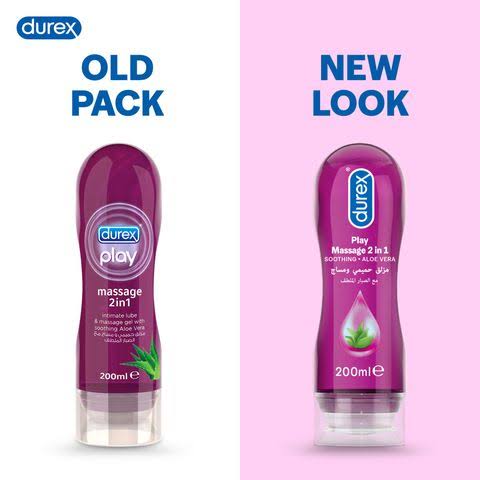 Durex Play - 2 in 1 - Water Based Lube + Massage - Aloe Vera - 200 ml