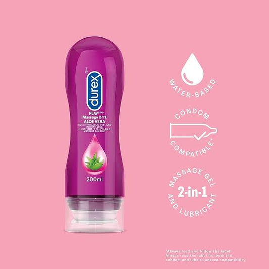Durex Play - 2 in 1 - Water Based Lube + Massage - Aloe Vera - 200 ml