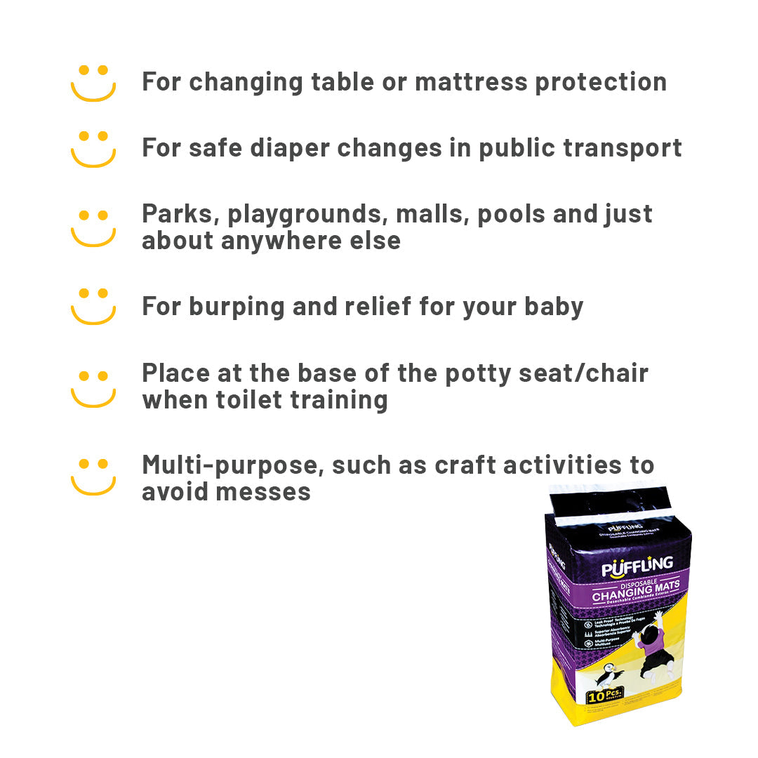 Puffling - Baby Changing Mats - Disposable - 40 x 67 cm - 10 pieces