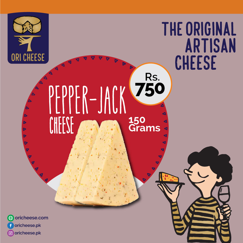 Ori Cheese- Pepper jack- 2000 Grams - Vacuum packed bag