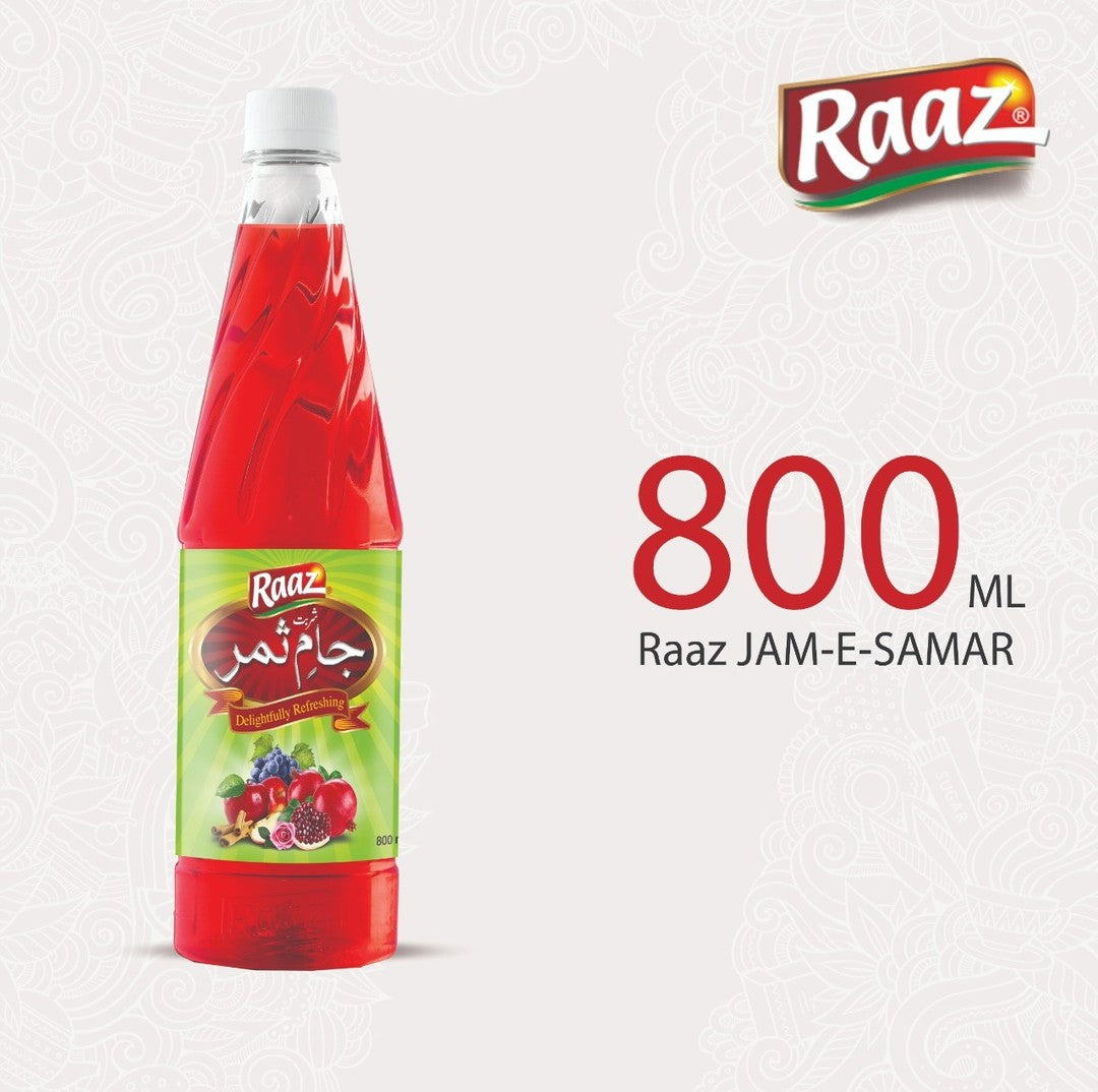 Raaz Industries - Jam Samar - Red Sharbat Syrup - 800 ML