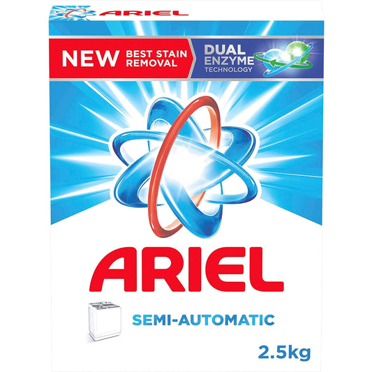 Ariel - Detergent Powder - Semi-Automatic - Fast Dissolving - Stain Remover- 2.5Kg