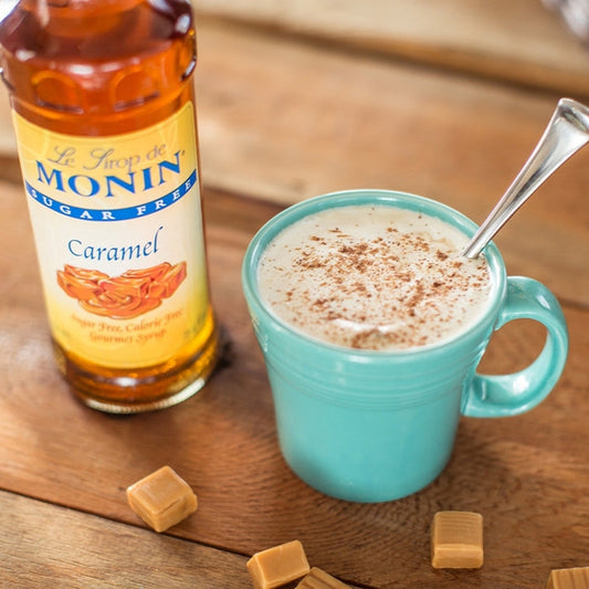 Monin - Caramel Syrup - Sugar Free - 1 Liter - Le Sirop De Monin
