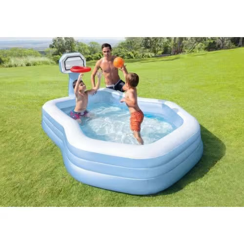 Swim Center Shootin Hoops Family Pool Blue