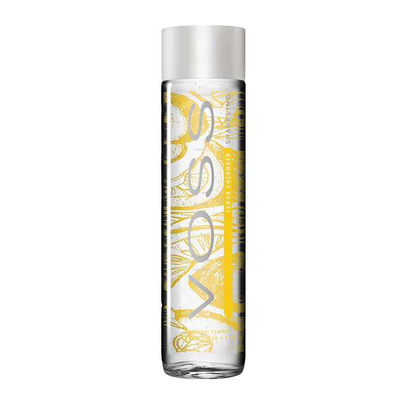Voss - Artesian - Sparkling Flavored Water - (375 ml) Glass Bottle - 24 Pack (Tangerine Lemongrass, Lemon Cucumber, Lime Mint)