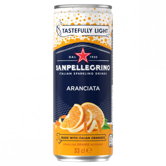 TASTEFULLY LIGHT - SANPELLEGRINO - ARANCIATA - Orange Drink - 33cl Can Qtn / 24 Each