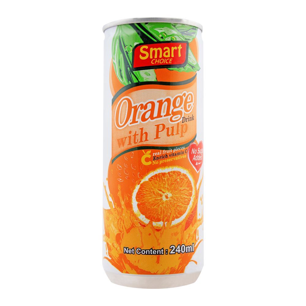 Smart Choice - Orange Fruit Drink With Pulp - No Added Sugar - 250ml - 24 Pcs