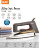 RAF Electric Dry Iron 1600W – Lightweight Clothes Press with Non-Stick Soleplate, Adjustable Temperature & Fast Heating (Grey)
