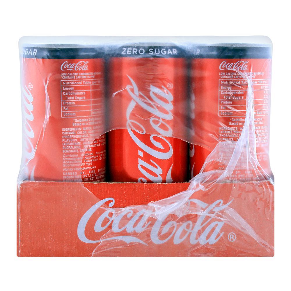 Coca Cola - Can - Zero - Sugar Free - 250ML (Pack of 12)