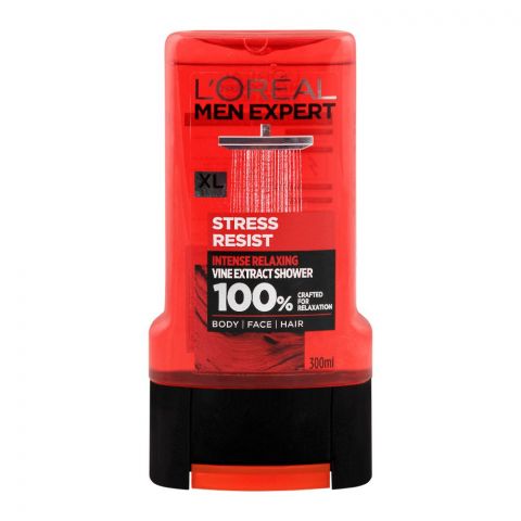 L'Oreal Paris - Men Expert -  Stress Resist - Body + Face + Hair Shower Gel -  Intense Relaxing- 300 ML
