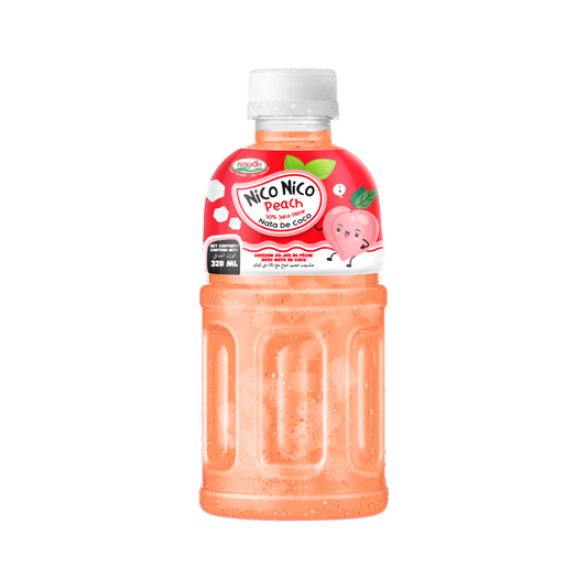 Nico Nico - Peach Juice With Nata De Coco - 300Ml - Pack of 24