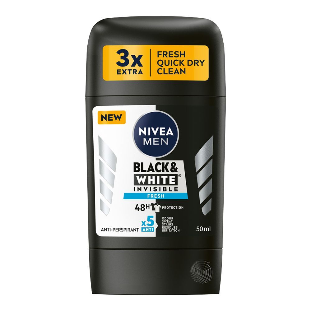 Nivea Men - Invisible - Black & White - Anti-Perspirant - Deo Stick - Fresh - 50 ml / 1.7 oz