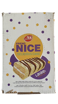 Lalaei - Nice - Delicious - Layer Sponge Cake - With Vanilla Cream & White Coating - Pack of 24