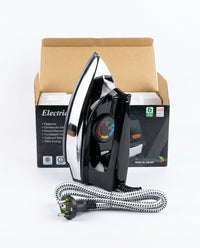 RAF Electric Dry Iron 400W – Energy Saving Clothes Press with Temperature Control, UPS/Inverter/Solar Compatible (Black)