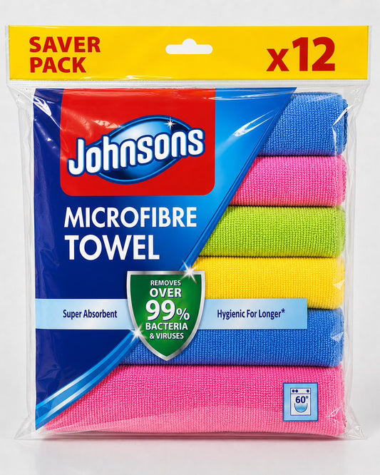 Johnsons Microfibre Towels - 12 Pack