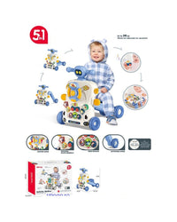 6-in-1 Multifunction Musical Baby Walker Ride-On Scooter for Kids