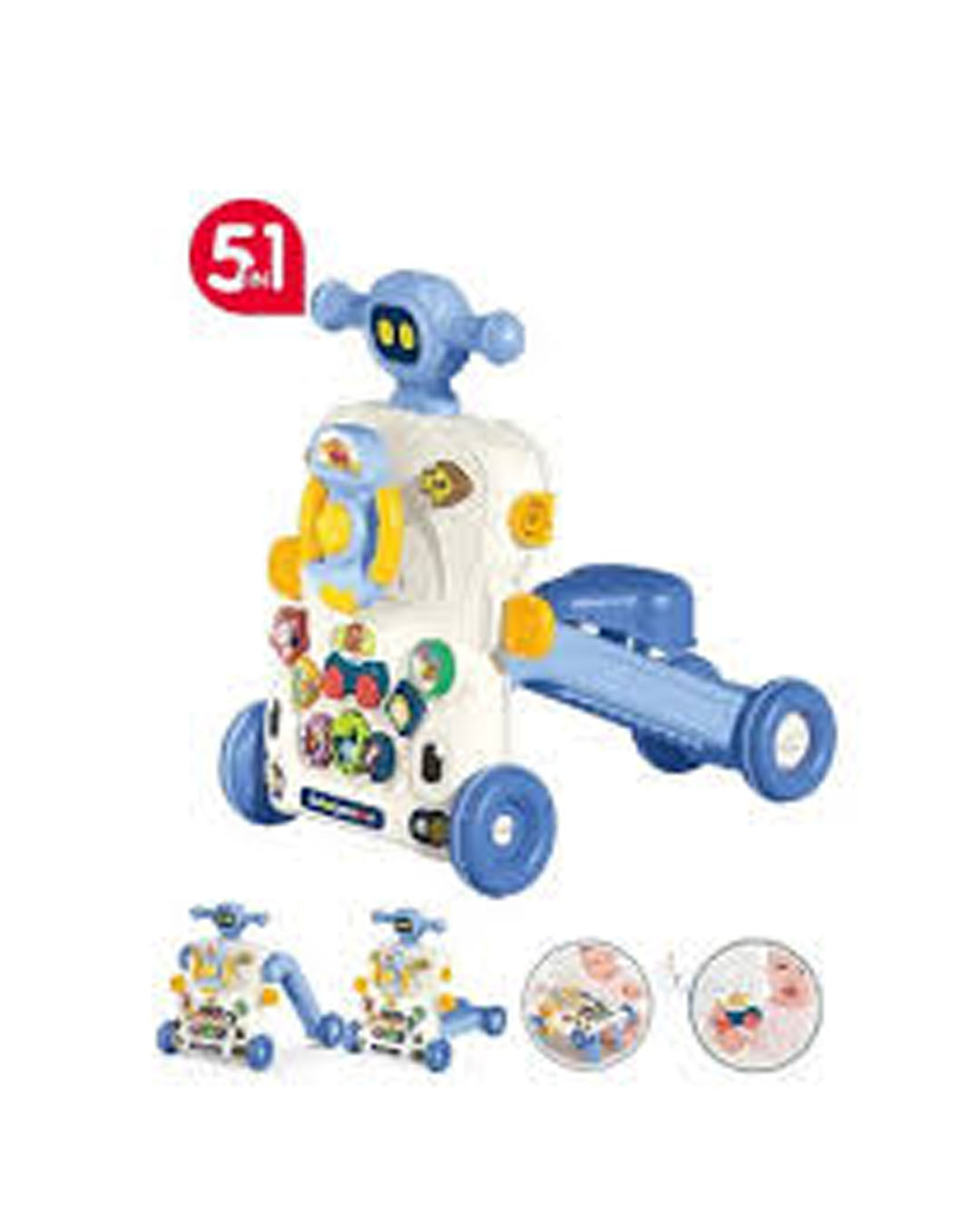6-in-1 Multifunction Musical Baby Walker Ride-On Scooter for Kids