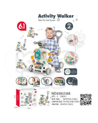 6-in-1 Multifunction Musical Baby Walker Ride-On Scooter for Kids