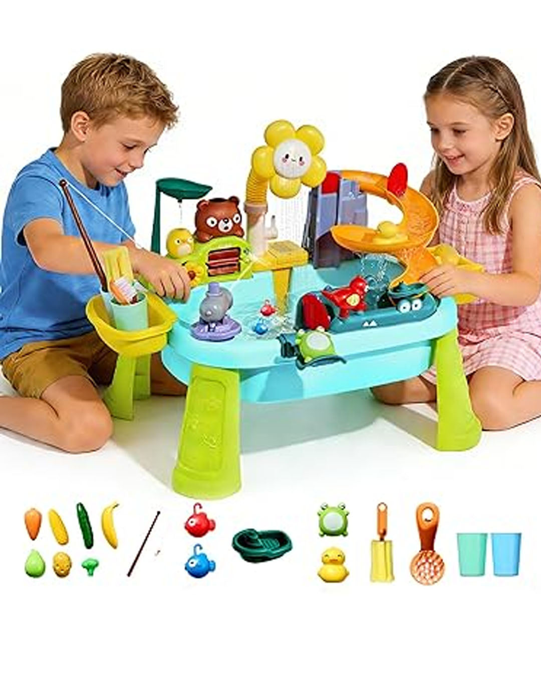 Kids Water Table with Pump & Play Vegetables for Ages 2+