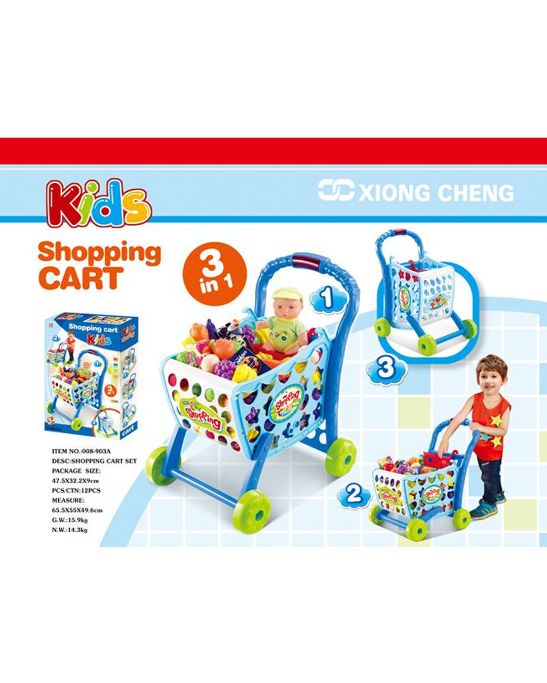 Kitchen Dream Mini Pretend Gas Stove with Shopping Cart
