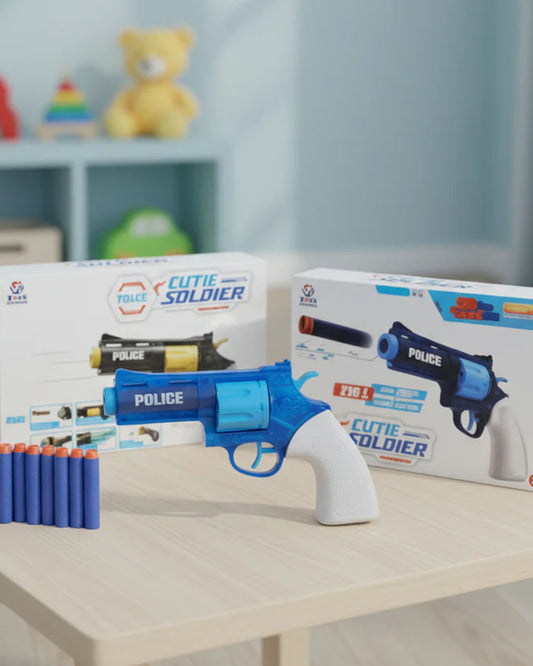 Soldier 2 in 1 Soft Darts & Water Shooting Police Gun Toy for Kids