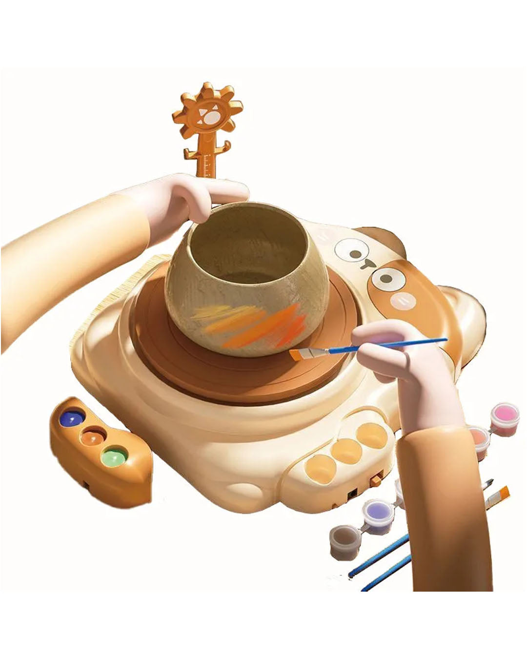 Electric Pottery Wheel Arts & Crafts Sculpting Clay Set for Kids