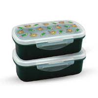 Bento Lunch Box M-1 2 pc set - 600ml Without Sticker green