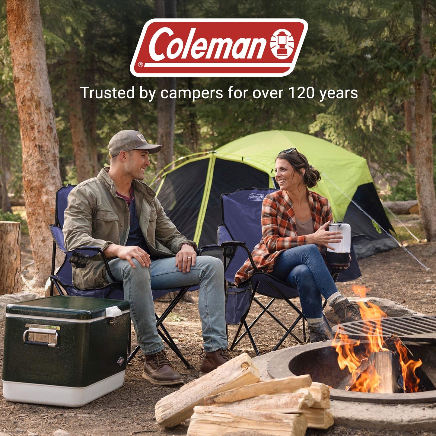 Coleman - Quad Camping Chair With Built-In 4-Can Cooler