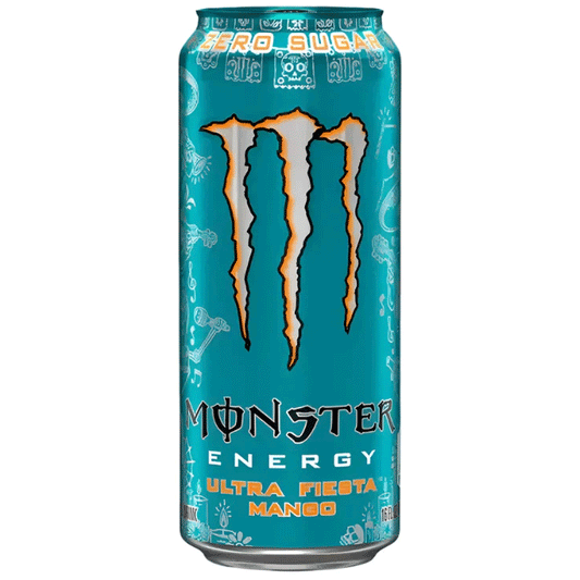 MONSTER ENERGY DRINK - ULTRA FIESTA MANGO - Flavoured Drink - Zero Sugar - 500ml - Qtn / 12 Each