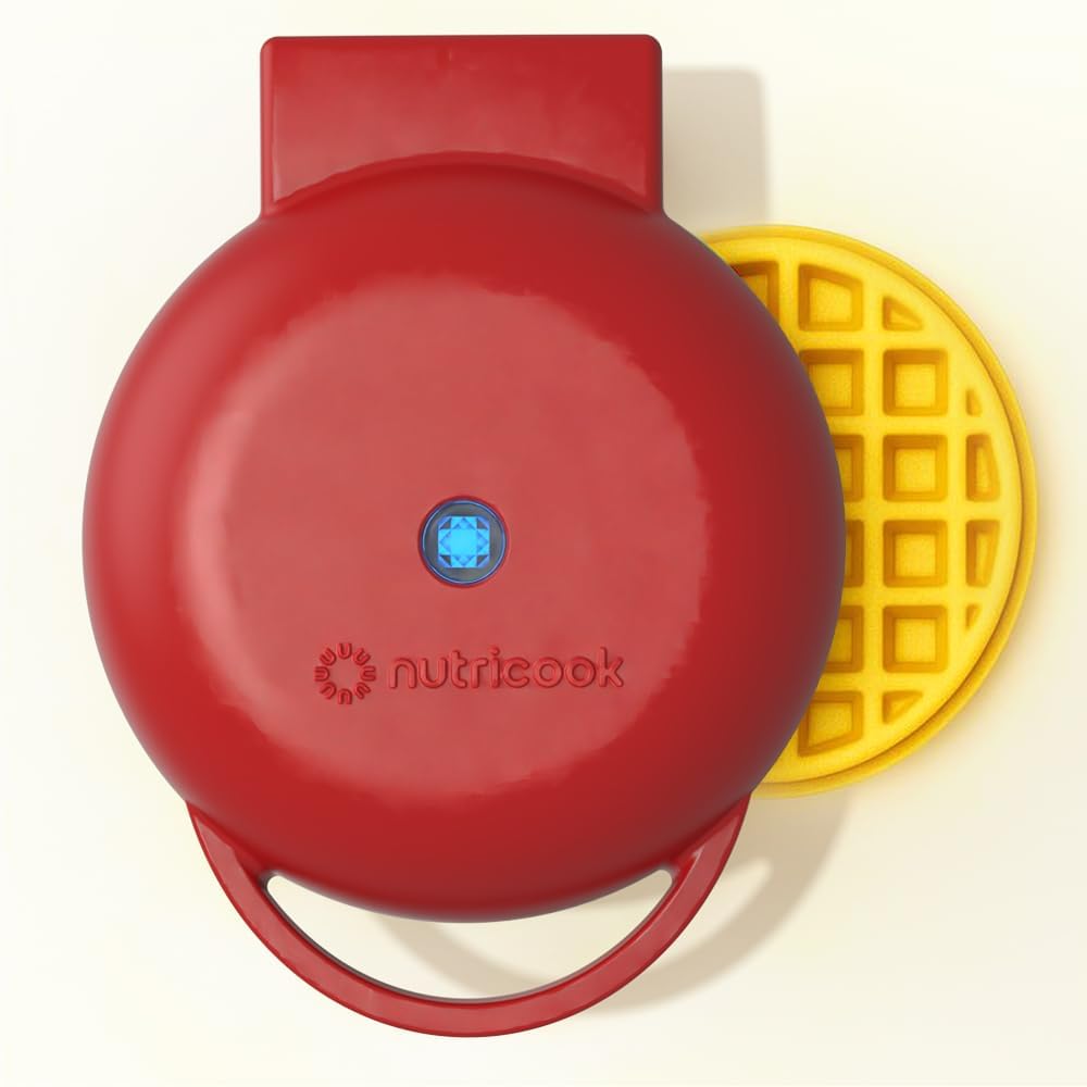 Nutricook - Specialty - Waffle Maker - NC-WM100R - Dessert Making - Red - 2 Years Warranty