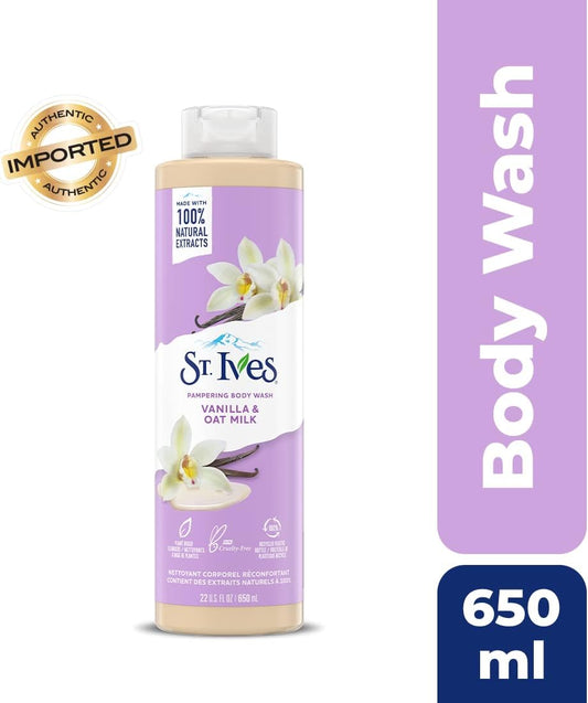 ST. Ives - Vanilla & Oat Milk Made - Pampering Cleanser - Shower Body Wash - 650 ml / 22 Fl. Oz