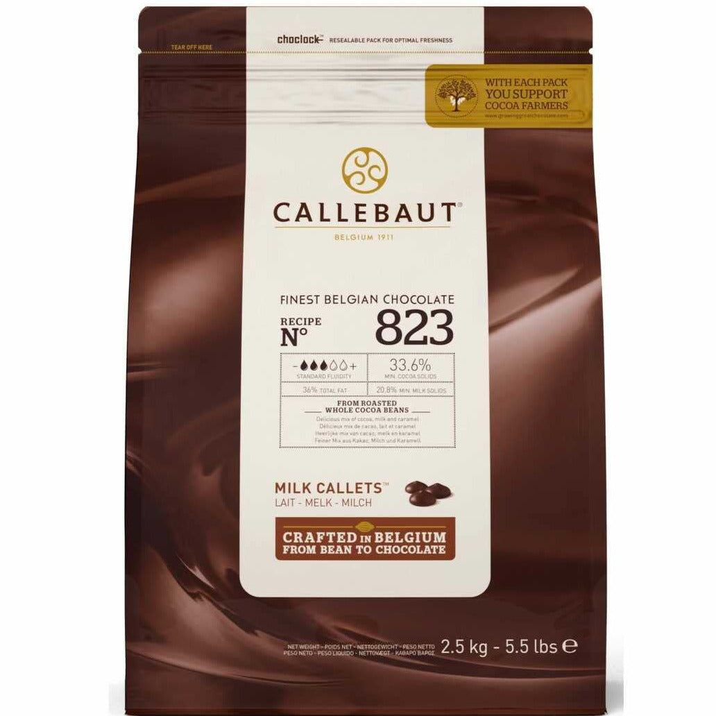 Callebaut - Finest Belgian Chocolate – 33.6% Milk Chocolate Callets - 823 - 2.5 KG
