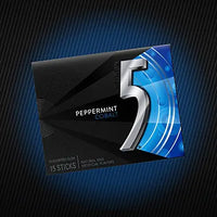 Wrigley's - 5 Gum - Peppermint - 15 Sticks each - 10 Packs